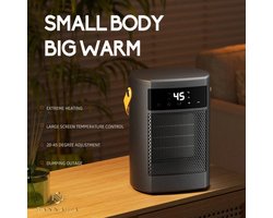 YAR Mini Keramische Elektrische Kachel – 1500W – Met Thermostaat, Afstandsbediening & Oscillatie –…