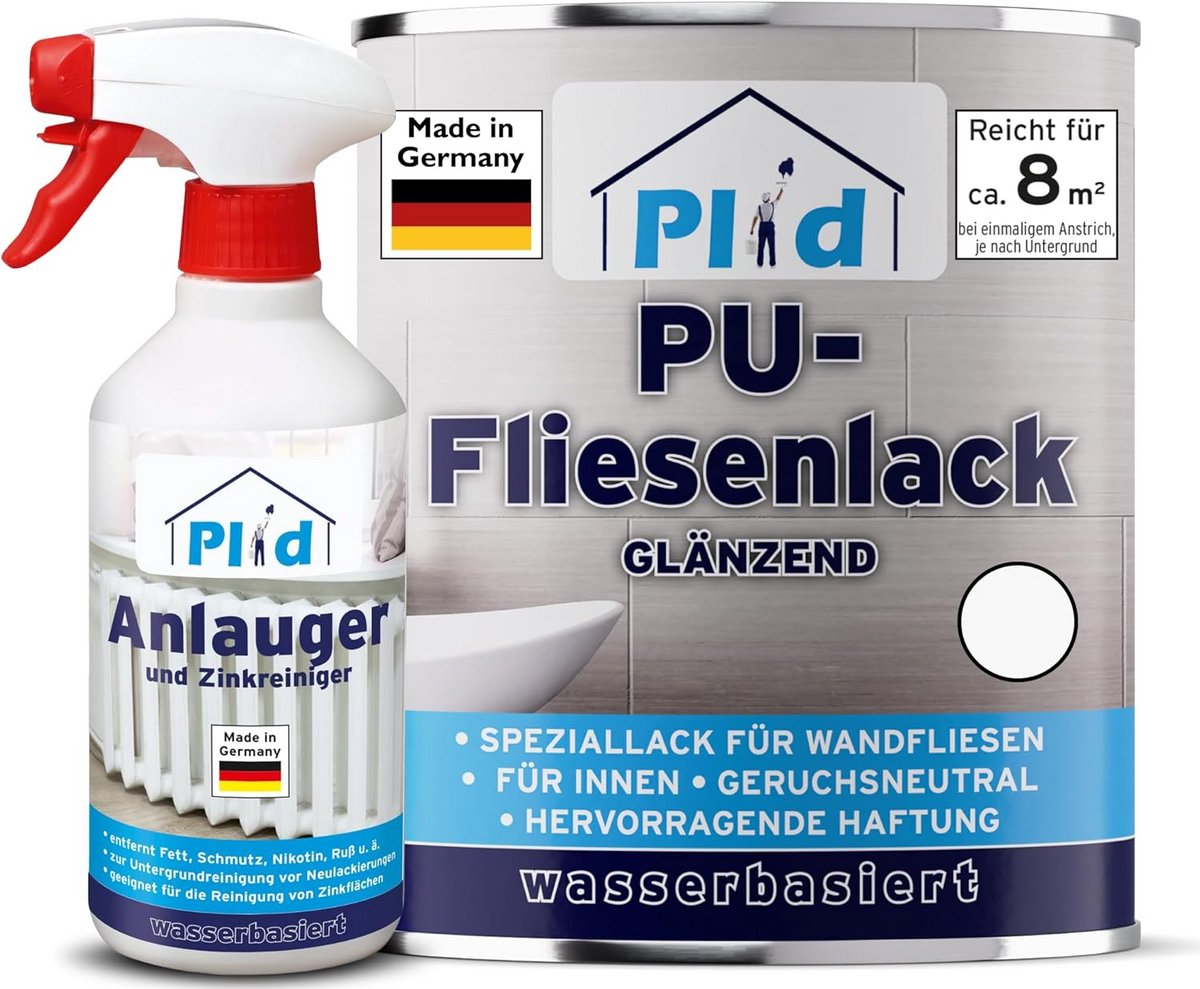 Glanzende Witte Tegellak voor Binnen - Kras- en Slijtvaste Verf voor Wandtegels (0,5L/0,75L)
