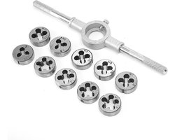 Tap en Draadset - 11 Stuks - Handgereedschap Set M6 M7 M8 M10 M12 - Draad Snijgereedschap voor CNC Bewerking en Draadbewerking met 60 HRC Hardheid