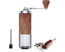 Handmatige koffiemolen - Draagbare koffiemolen - koffiemolen - koffiemolen handmatig - Koffiebonenmolen - Handmatige bonenmolen - Roestvrij staal - Bruin