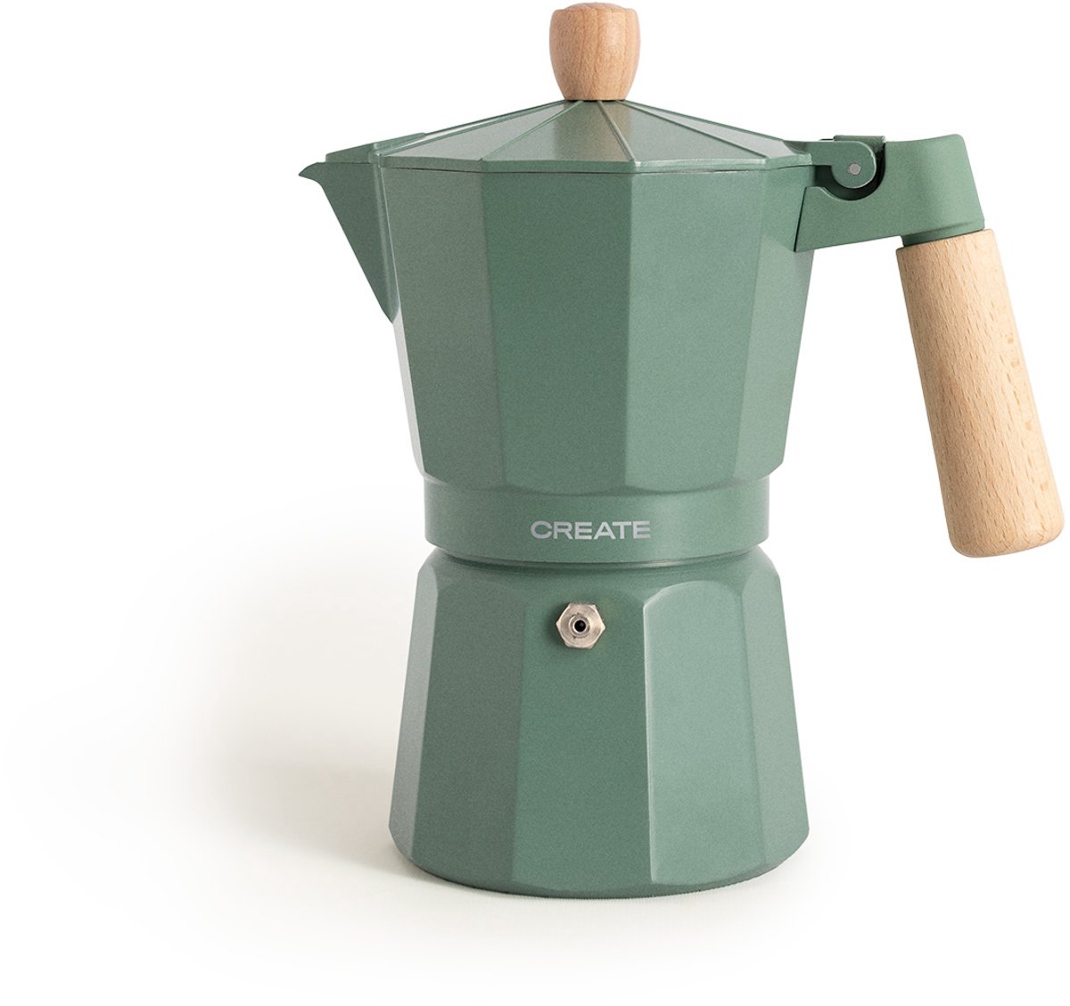 CREATE - Italiaanse koffiezetter - Sage - Zonder inductieadapter - 9 kopjes / 450ml - THERA MOKA RETRO