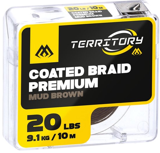 Tresse tressée Mikado Premium – Bas de ligne 20 lb – Brun boue – 10 m – Bas de ligne tressé pour montages carpe
