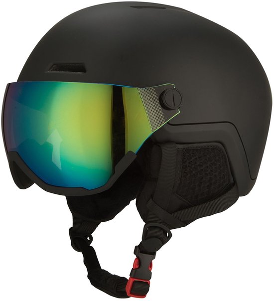 GOOFF Xtreme Skihelm met Vizier – Skihelm inclusief skibril zwart maat M