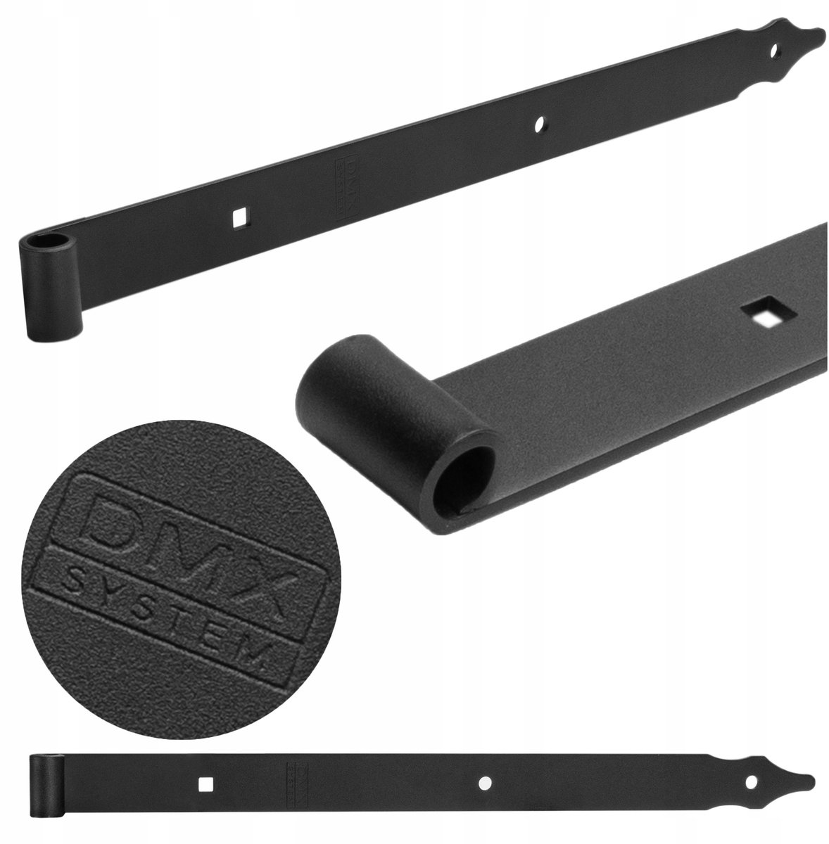 Domax ZP300/10 scharnier 300x30mm zwart - poorten, deuren, luiken