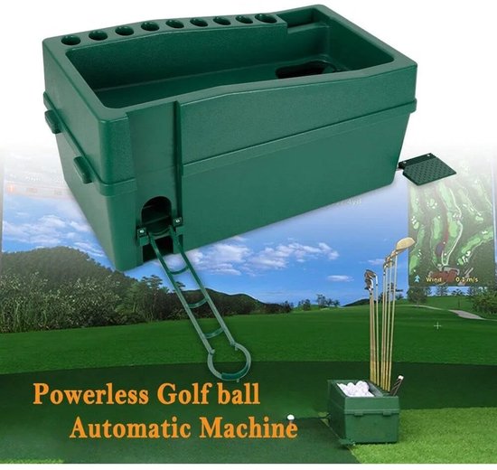 Novendo Goods – Automatische golfbal dispenser & tee-up machine – Verstelbare golf tee machine met opvouwbare track houder – Golftraining apparaat voor nauwkeurig en comfortabel oefenen van Novendo Goods — afbeelding 5