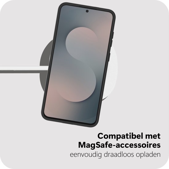 Étui Cazy compatible avec Samsung Galaxy S25 FE et MagSafe - Coque arrière de qualité militaire - Zwart