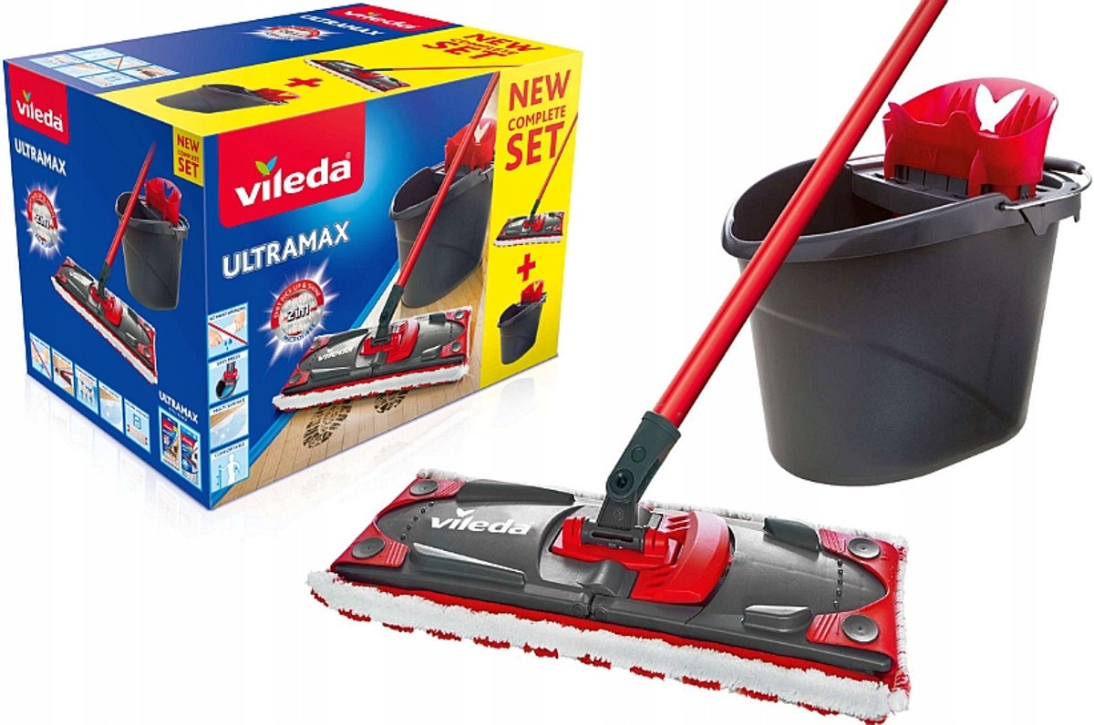 Vileda UltraMax Platte Weilset met Emmer en Pers