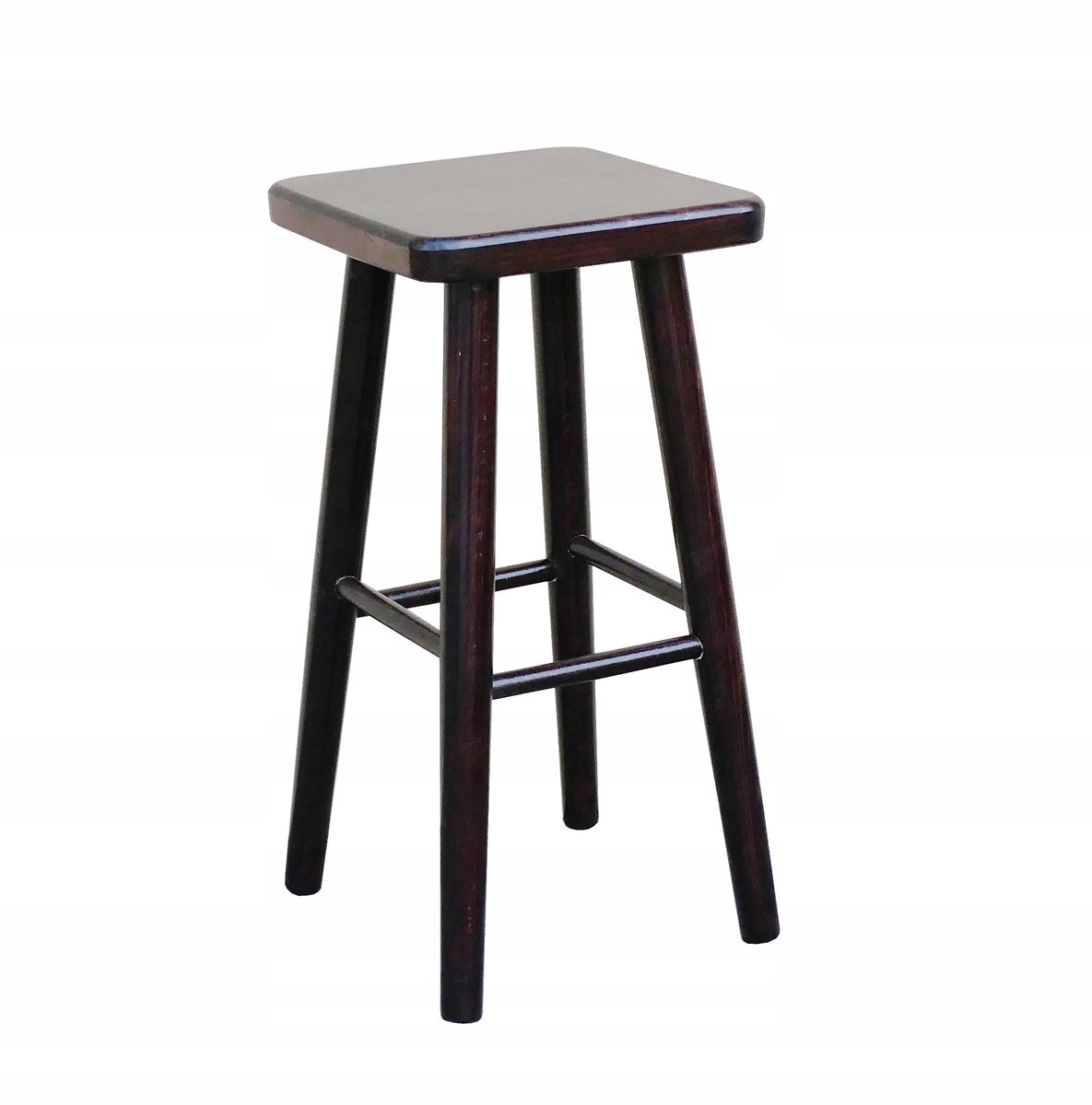 Houten barkruk 60cm - Massief beukenhout, donkerbruin (noten)