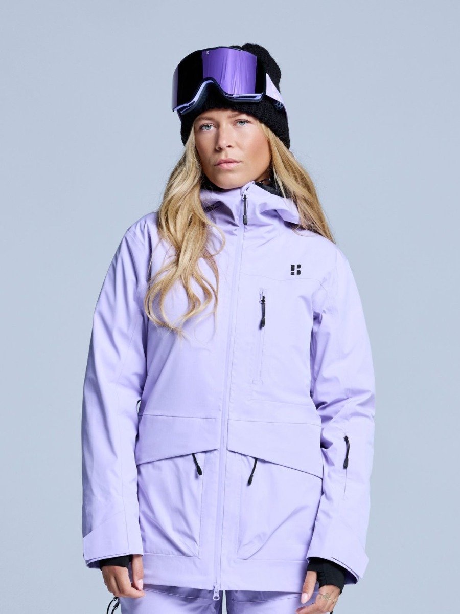 Poederbaas Ski-jas Dames Freeride 3L Hardshell Paars
