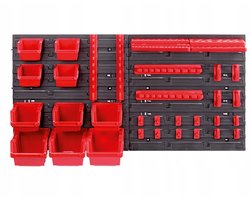 Gereedschapswand 78x39cm met 11 bakjes, haken & hangers