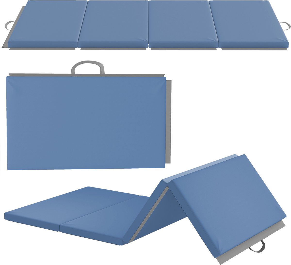 HOMCOM Gymnastiekmat - Synthetische ondergrond - 180x80x5cm - Lichtblauw