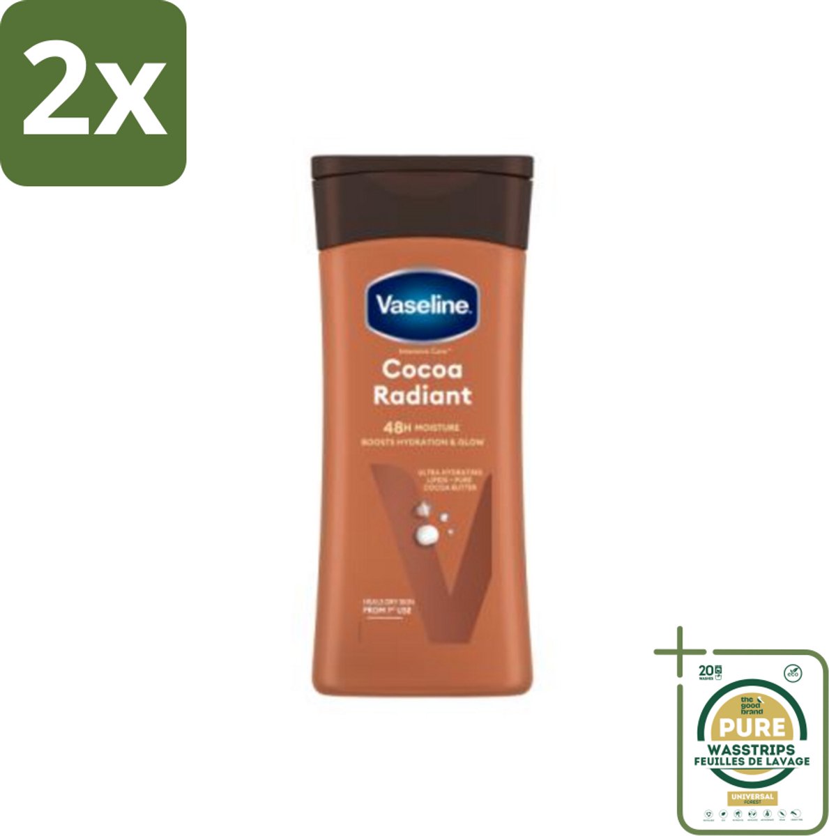 Vaseline Bodylotion Cocoa 200 ml - Voordeelverpakking - 2 stuks - Vaseline - Droge huid