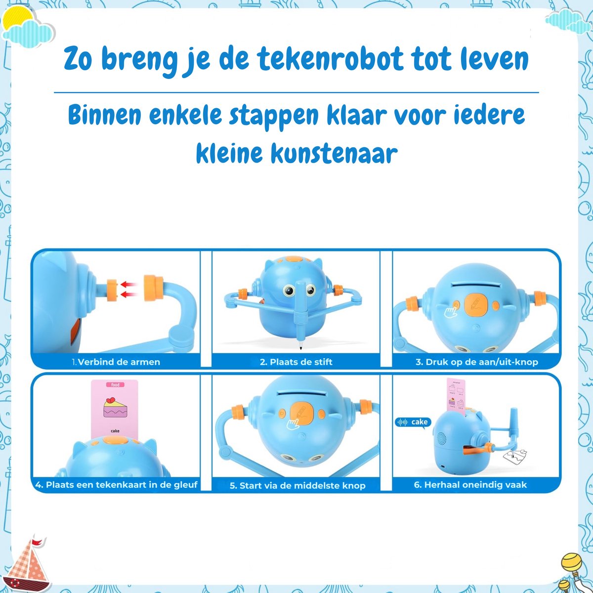 Pumpify Tekenrobot – Montessori Speelgoed – Leren Tekenen Voor Kinderen – Robot Speelgoed – Educatief Speelgoed – Motoriek Speelgoed – Speelgoed – 3 Jaar – 4 Jaar – 5 Jaar – 6 Jaar – 7 Jaar – 8 Jaar – Speelgoedboek — afbeelding 6