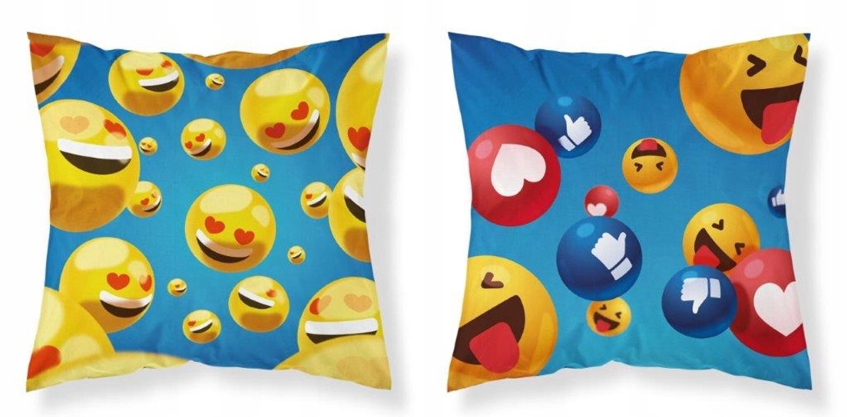 Kussenhoes Emoji 40x40 cm - Leuke Emoticon Ontwerpen