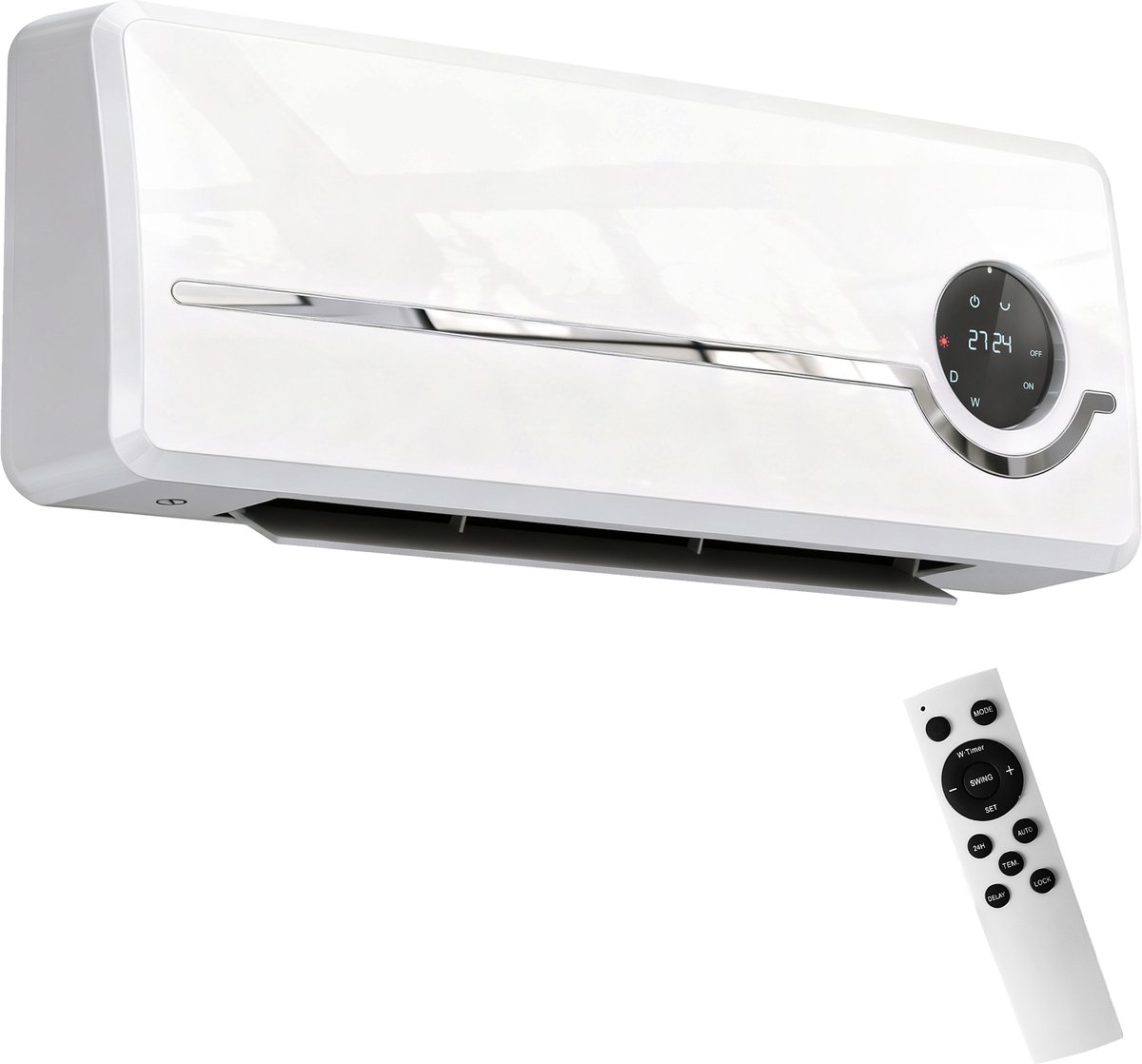 HOMCOM Wall-mounted Heater Kunststof 50L x 18,6B x 12,9H cm Wit