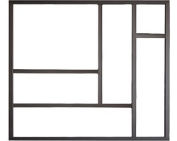 Vente-unique Thermisch aluminium werkplaatsglas 150x130 cm (B x H) - Zwart - ARTENA