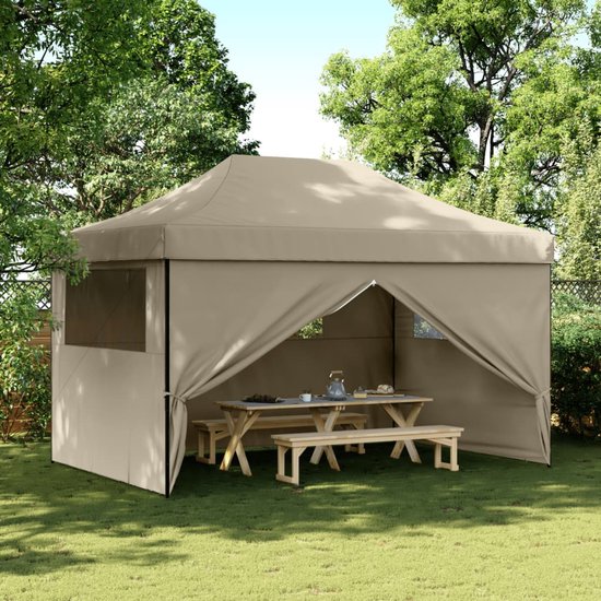 vidaXL-Partytent-inklapbaar-pop-up-met-4-zijwanden-taupe