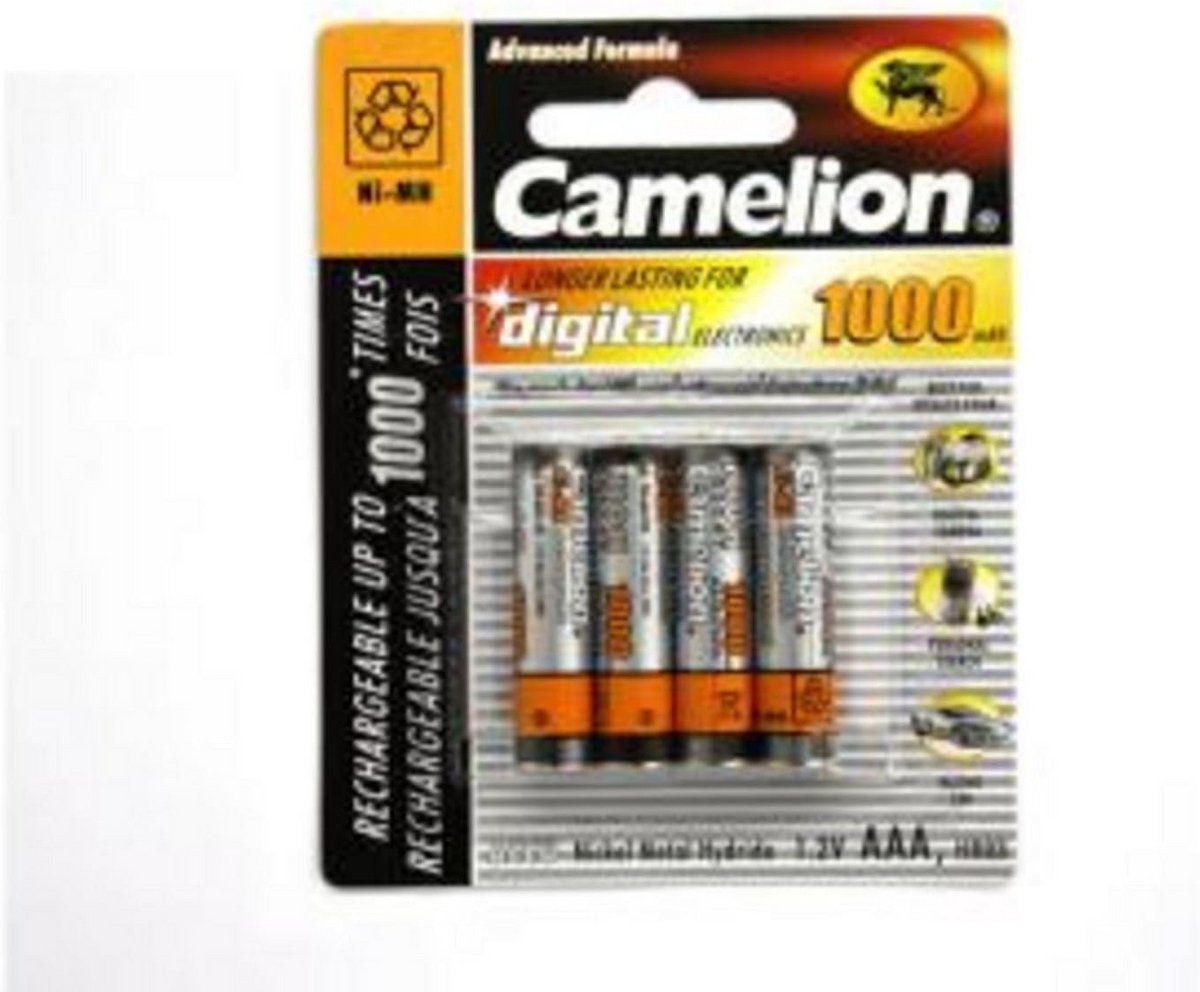 4 stuks AAA oplaadbare batterijen 1000 mAh 1,2V Ni-MH