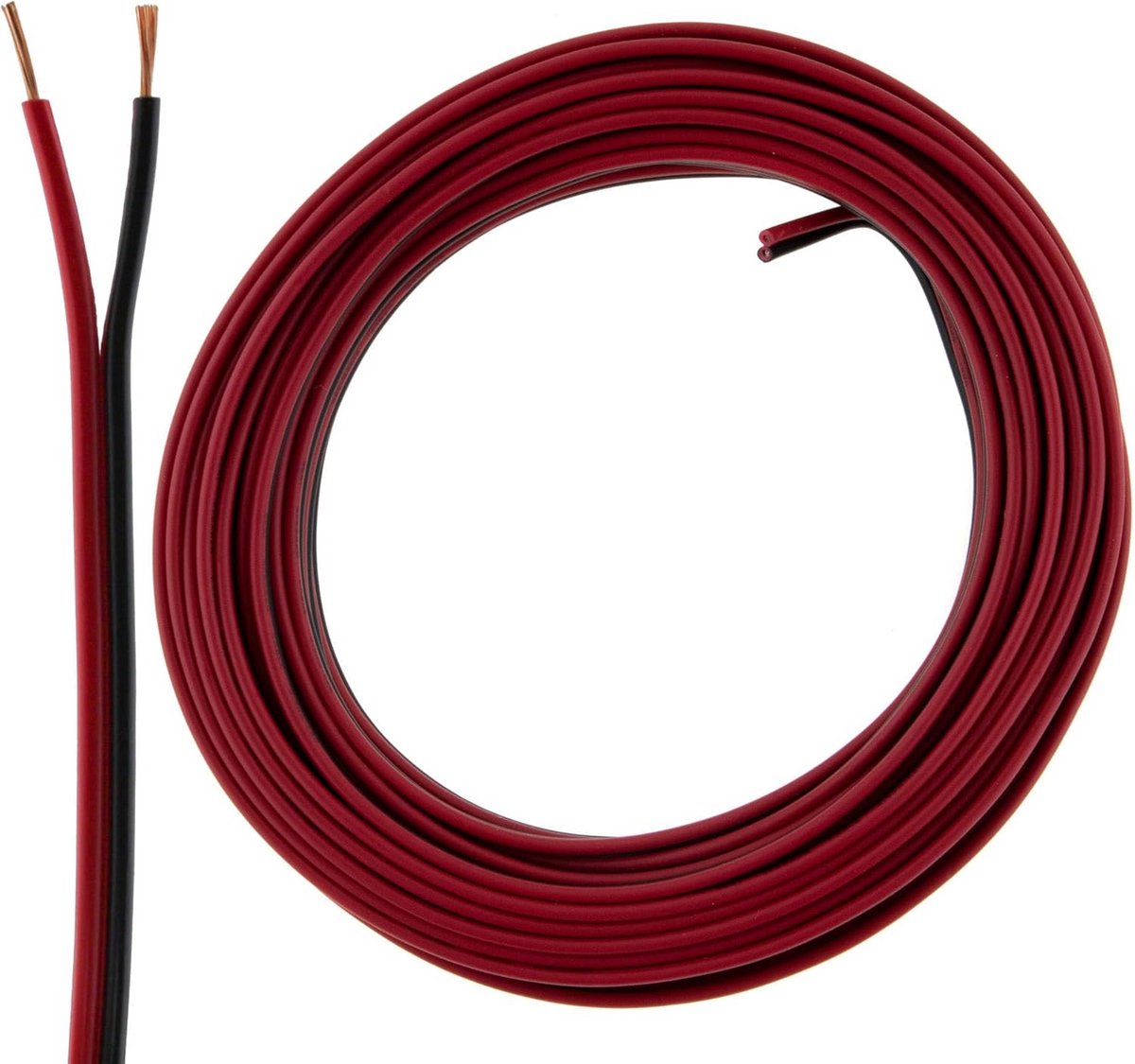 Rood-Zwarte Luidsprekerkabel 10 Meter 2x0,50mm2 CCA Audio Kabel