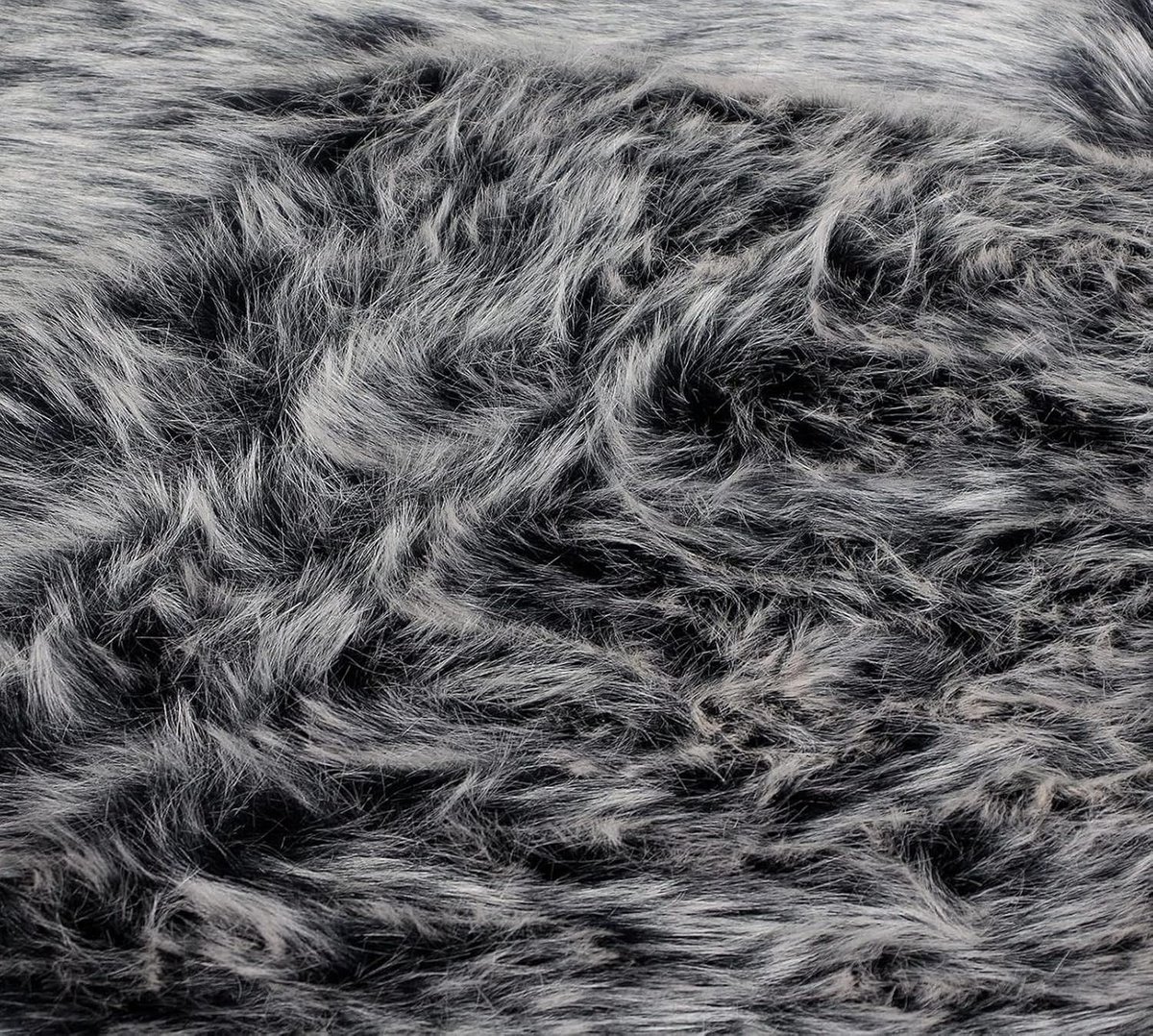 Luxe Kunstbont Tafelloper - Diverse Maten en Kleuren (Zwart-Grijs, 33x140 cm)