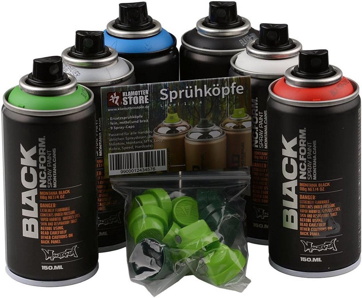 Spuitbussen Set 6x 150ml Hoge Dekking Sneldrogende Lak
