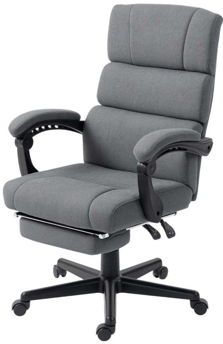 Bureaustoel Computerstoel Hoogte verstelbaar met kantelfunctie en wieltjes 360° draaibaar ontwerp Comfortabel schuimkussen voor volledige lichaamssteun Geschikt voor langdurig gebruik 68,5x56x105-115cm Grijs
