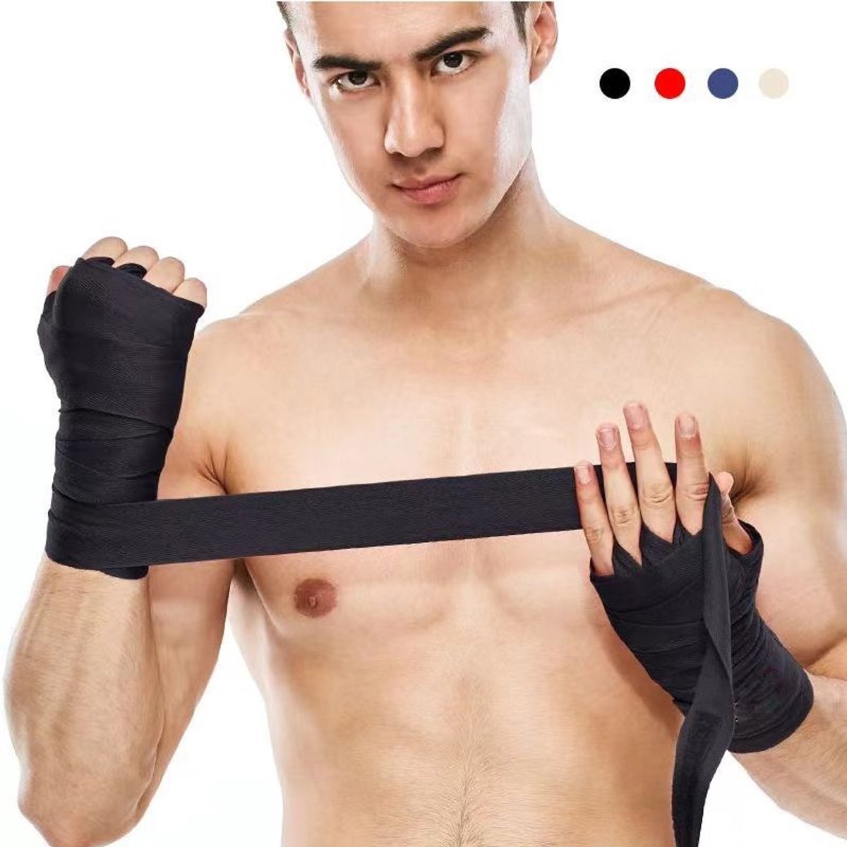 Boksbandages, handwraps, polsbeschermers, Sanda handwraps, handbeschermers voor de bokszak, Muay Thai trainingsbandages, sportgevechtsbandages, 2-pack, 2,5 meter boksbandages