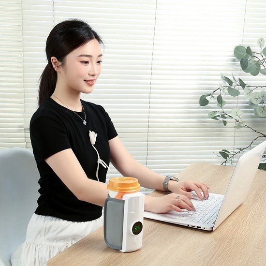 Draagbare flessenwarmer, handig om mee te nemen onderweg, 6 temperatuurinstellingen voor snelle verwarming en nauwkeurige temperatuurregeling, 18 watt. van Merkloos — afbeelding 3