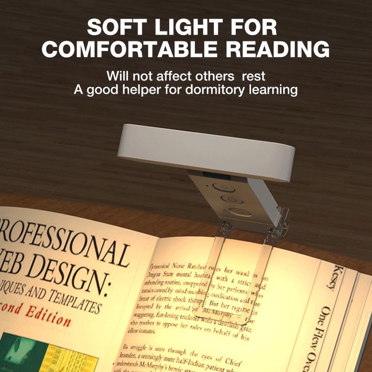 Oplaadbare Leeslamp met Klem - 5 Kleuren & 6 Helderheidsniveaus - Oogbescherming Nachtlamp Draagbaar — cadeau in Gadgets - foto 4
