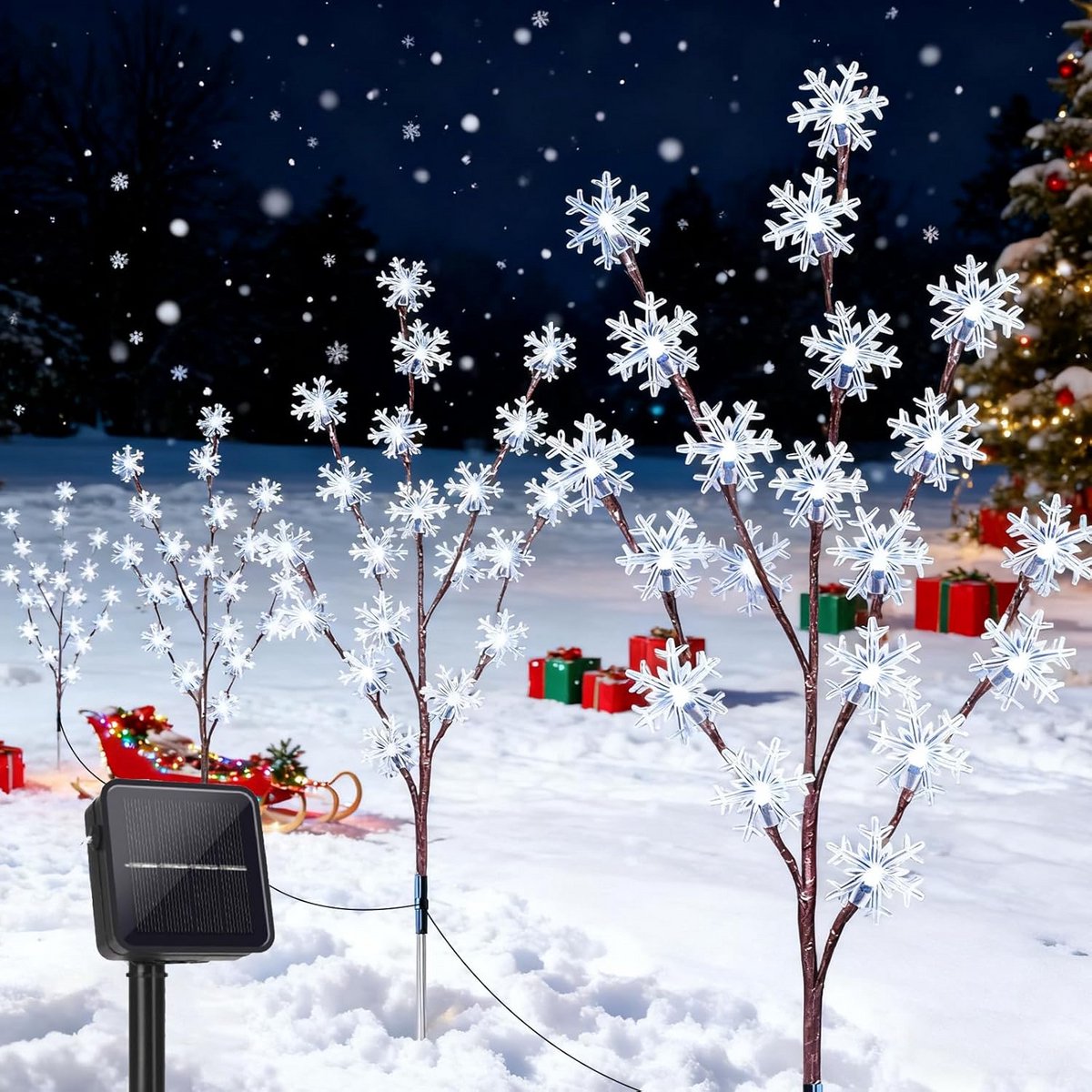Set Solar LED Buitenlampen voor Tuin, Terras en Balkon - Waterdicht en Sfeervolle Verlicht