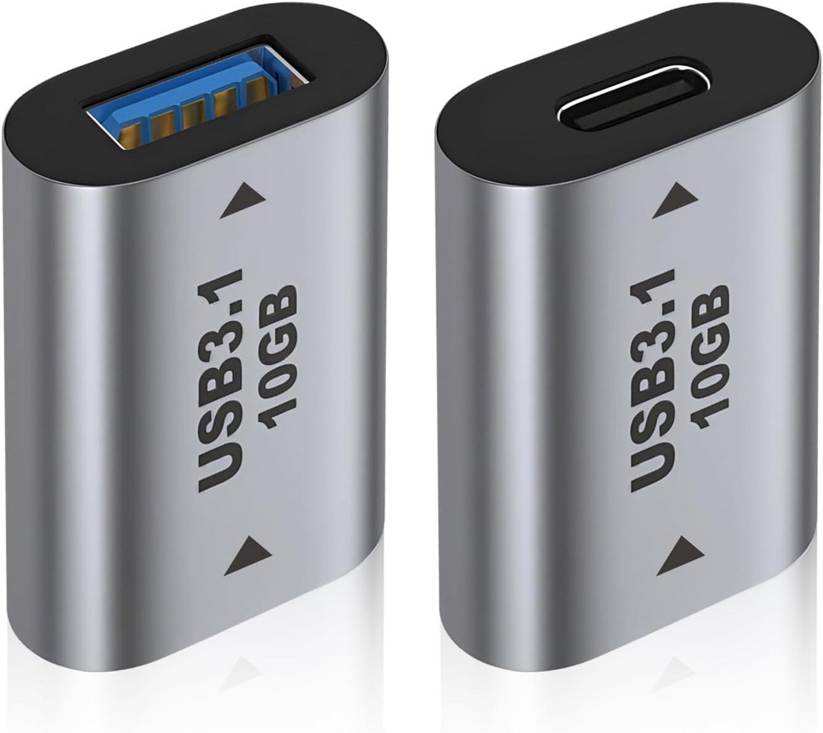 USB naar USB-C Adapter (2 Stuks) - USB 3.1 Snellaad & Hoge Snelheid Data Transfer