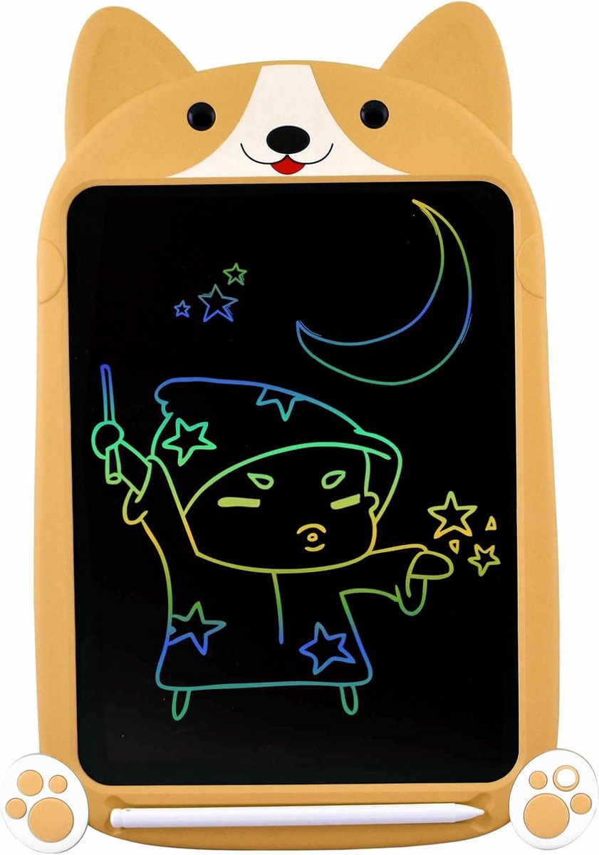 Groot 10-inch Kleuren LCD Schrijftablet met Stift, Wisbaar Digitaal Tekenbord