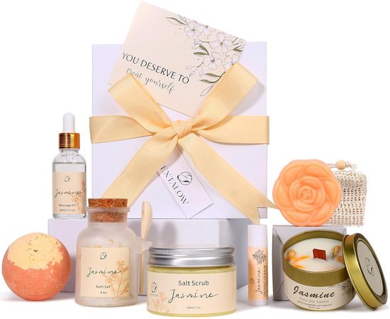 Ensemble Cadeau Wellness Luxe pour Femmes - Paquet de Bain Relaxant avec Senteurs Jasmine