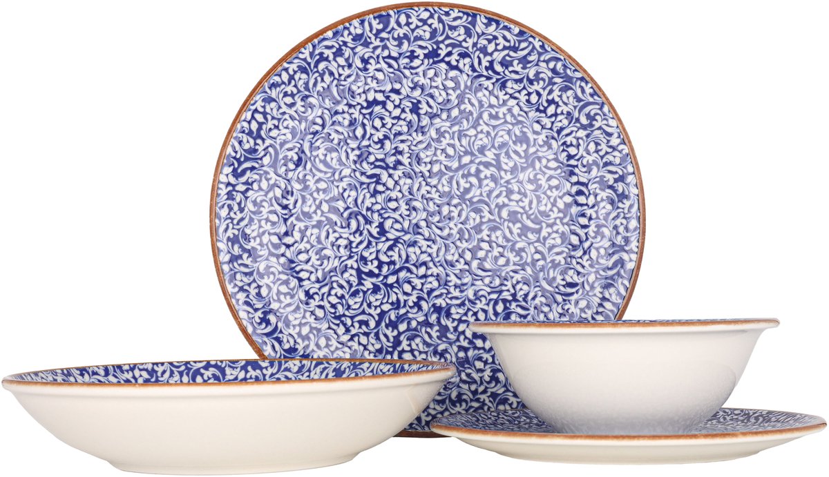 By Bone Serviesset (Large) - Edera Cobalt - 24 delig - 6 persoons - Porselein