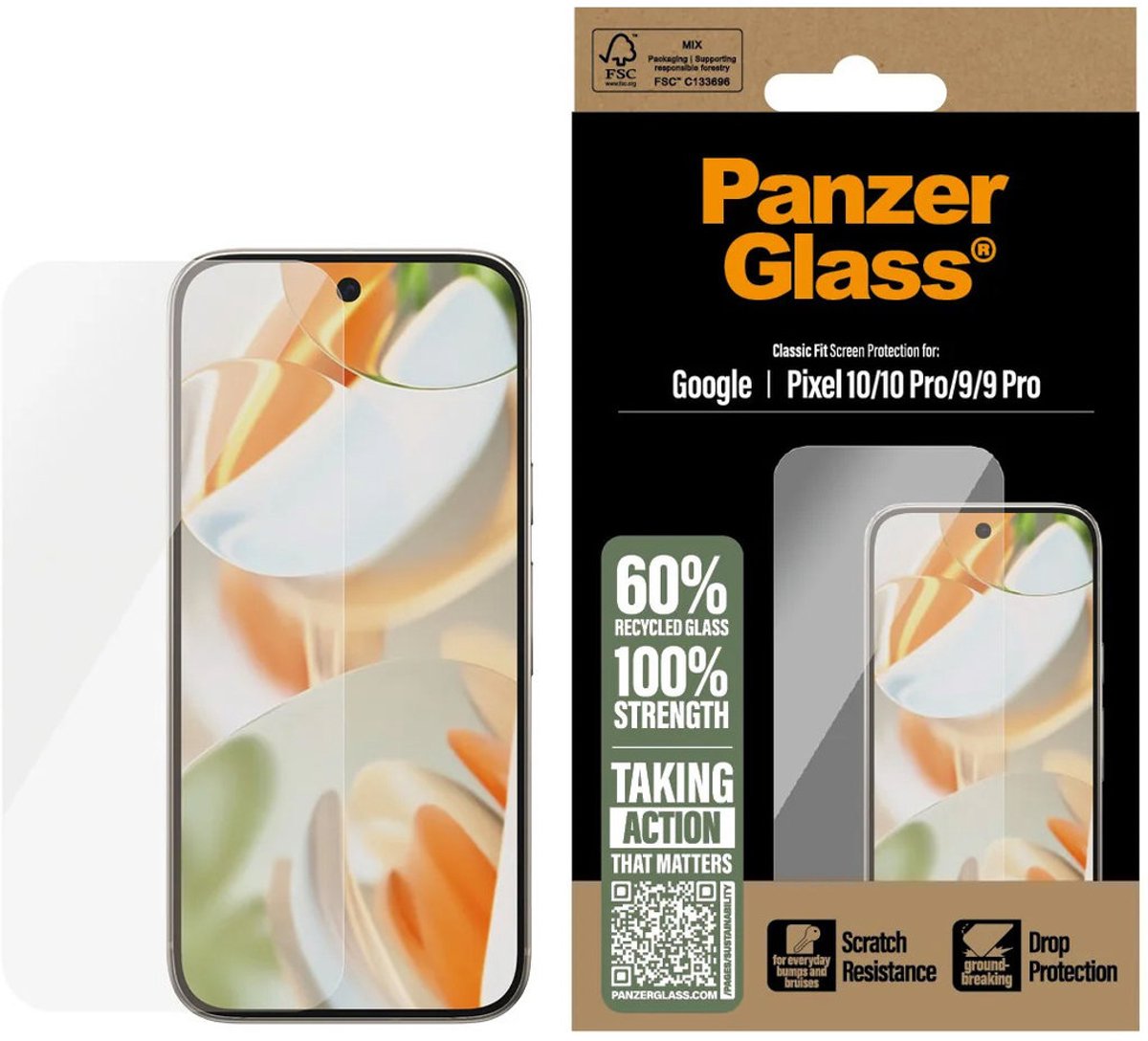 PanzerGlass Screenprotector geschikt voor Google Pixel 10 Pro Glazen | PanzerGlass Ultra Wide Fit Screenprotector - Case Friendly