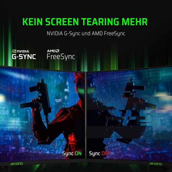 32 inch Gebogen QHD Gaming Monitor - 180Hz, 1ms Reactietijd, HDR 10, FreeSync/G-Sync Compatibel van Merkloos — afbeelding 3