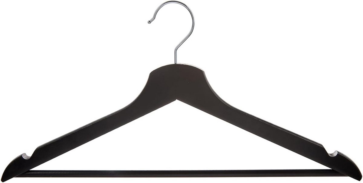 Set van 5 Houten Kledinghangers voor Garderobe - 43 cm Breed