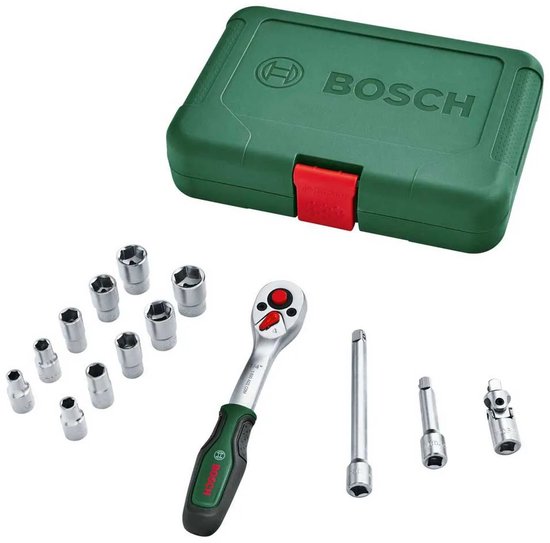 Jeu de clés à douilles Bosch - 14 pièces - Jeu de douilles de puissance 1/4 "