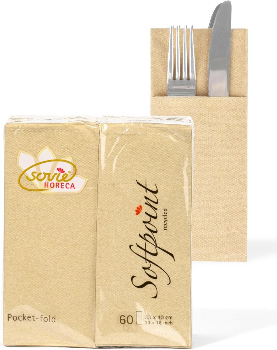 Luxe Bestekservetten met Puntreliëf - 2-laags Tissue voor Horeca en Feesten (60 stuks)