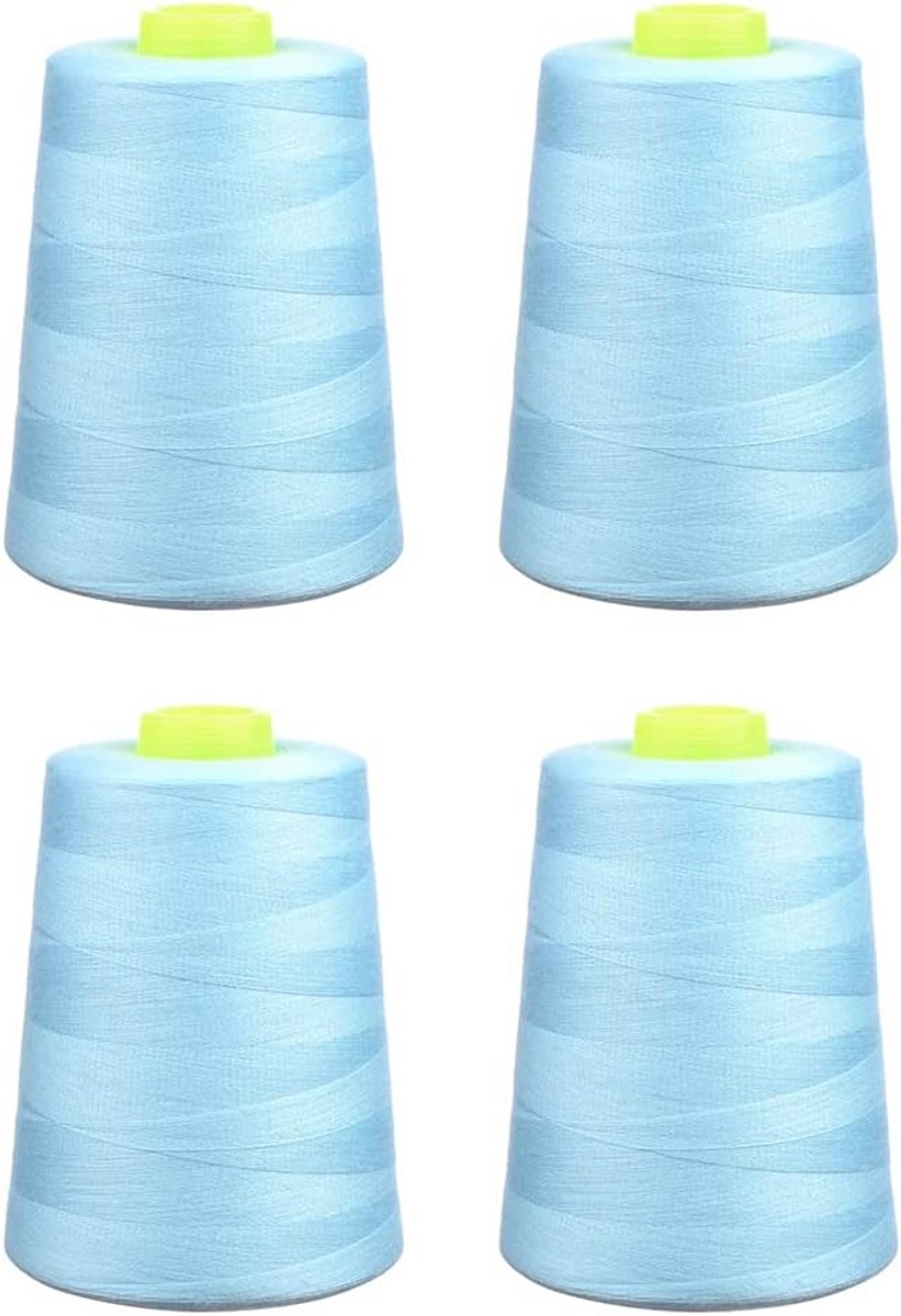 4x 5000m Universeel Overlock Garen Set - Sterk Polyester Naaigaren Universele Dikte 120 (Babyblauw)