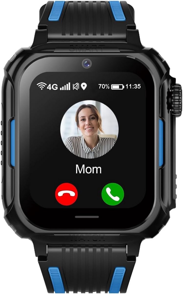 GPS Kinderhorloge 4G met WiFi, Video Bellen, SOS en Camera - Waterdicht Schoolmodus - Cadeau voor Jongens en Meisjes