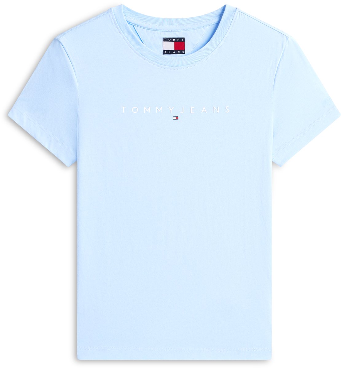 Tommy Jeans T-shirt Tjw Slim Linear Tee Ext Dw0dw18398 C1t Light Powdery Dames Blauw