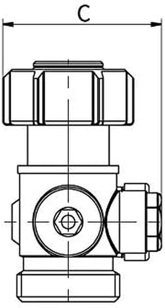 Aansluitventiel Radiator Enkele Pijp 50mm Axiale Afstand Voor Radiatoren Met Geïntegreerd Ventiel