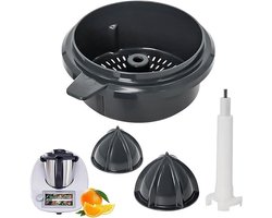 Sinaasappelsap maken: Handmatige sapcentrifuge, sinaasappelpers, zeefmand met conisch filter, sapcentrifuge-accessoires. Geschikt voor Thermomix TM6 en TM5.