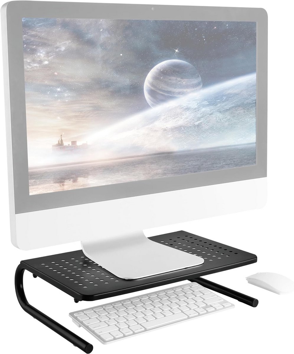 Monitorstandaard voor Bureau - Verhoogd Scherm en Laptoptafel met Opbergruimte