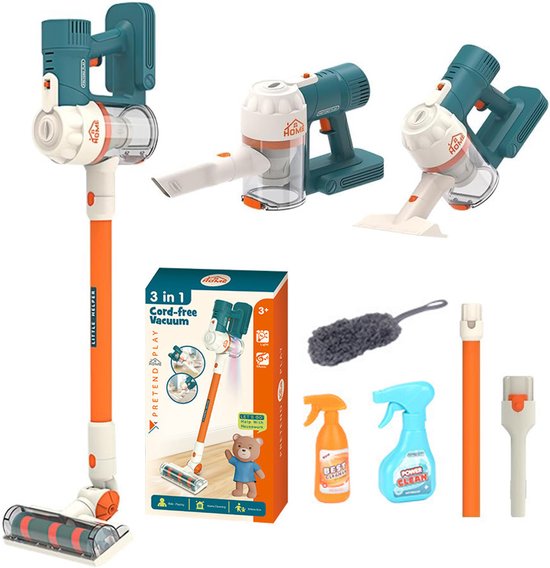 Kindervacuüm speelgoedset - Echt werkende speelgoedstofzuiger voor peuters - Speelgoed voor baby's om schoon te maken Rollenspel Speelhuisje Cadeau