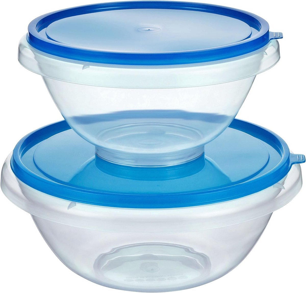 Set van 2 Grote Mengkommen met Deksel (7L & 4.5L) - Blauw - Deeg- en Slakommen