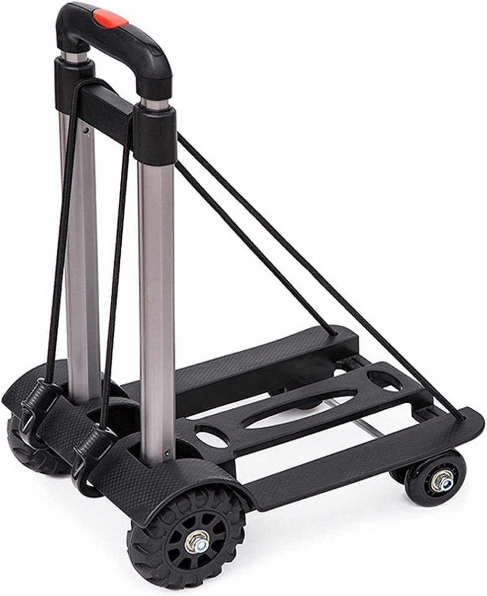 Inklapbare Handwagen 4 Wielen Aluminium Lichtgewicht Trolley voor Transport
