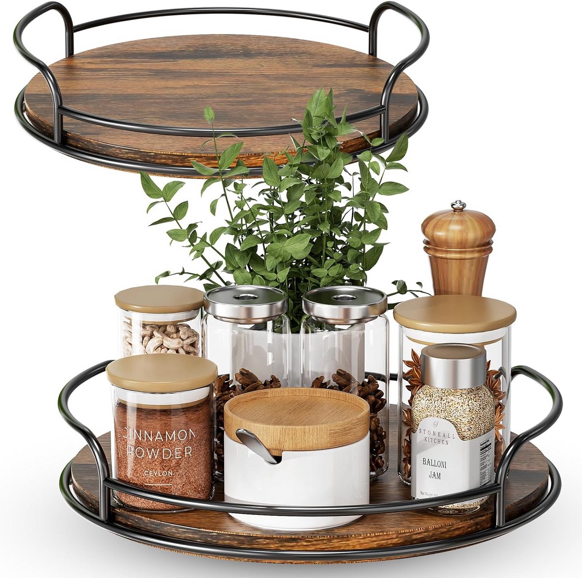 Draaibare Plateau Organizer voor Tafel en Kast - Houten Draaibaar Buffet