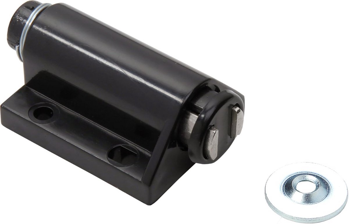 Zwarte Metalen Druksnapper met Magneet voor Kasten en Deuren